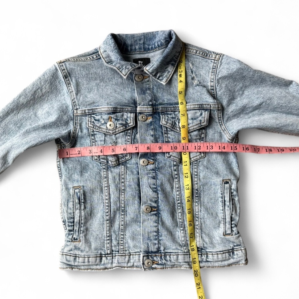 Art Class Kids Light Wash Distressed Denim Trucker Jacket - Size Small (6/7) - Picture 6 of 6
